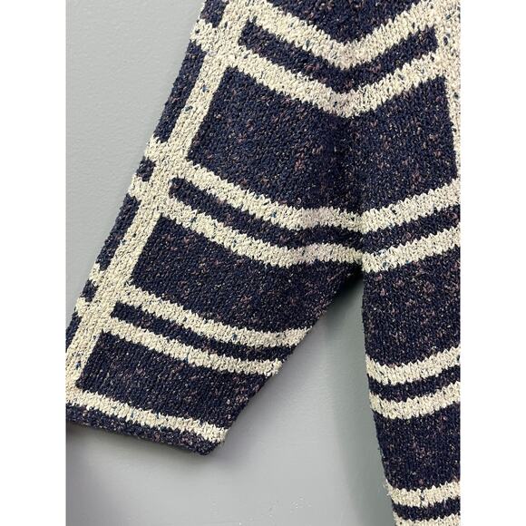 Christopher Banks Silk blend cropped cardigan blue/White Large Mature - Picture 4 of 5